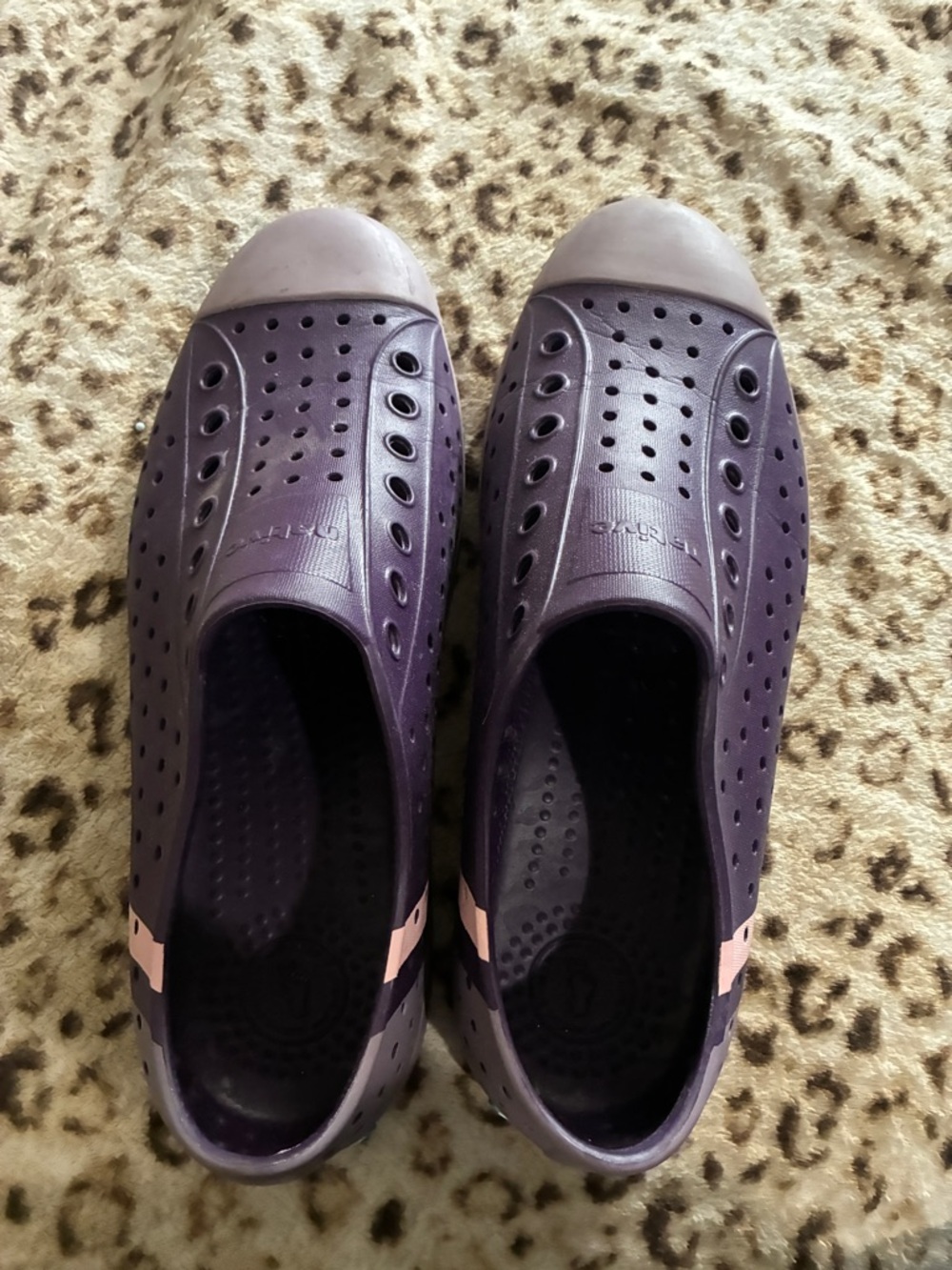 Native Purple Slip-On Flats with Pink Accents